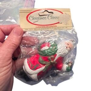 Vintage Christmas Classics Santa Claus Ornament Hand-Painted 1976
